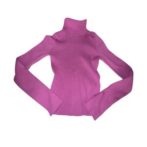 H&M Divided Magenta Pink Knit Turtleneck Top Size XS